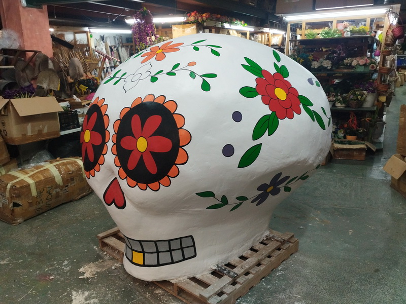 calavera calaca xxl porex reforzado yeso 180x180x180 1u